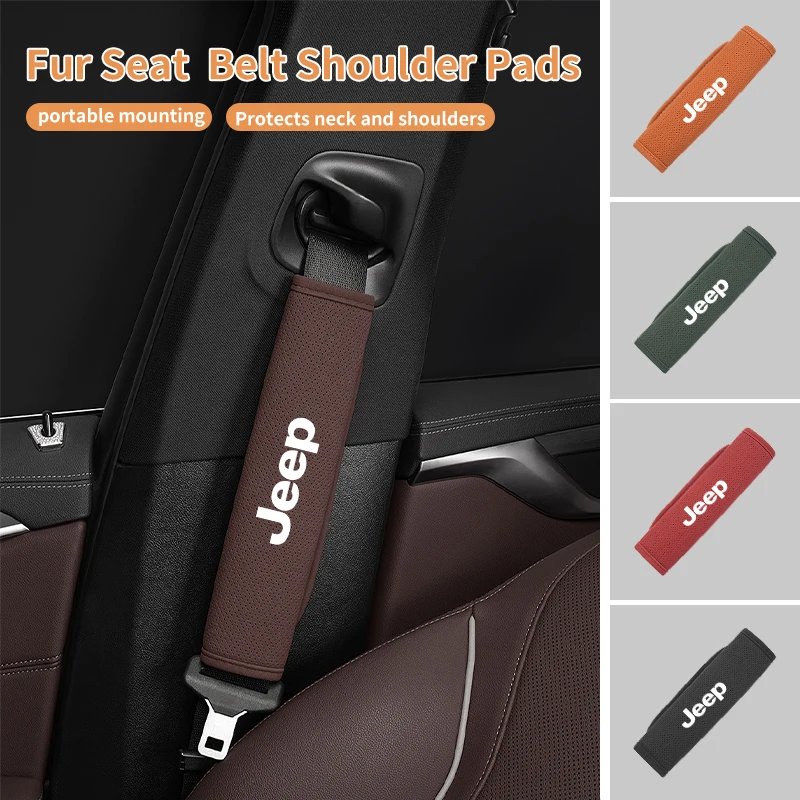 Car Seat Belt Shoulder Pad Breathable Safeybelt Protection Cover For Jeep Renegade Cherokee Compass Patriot Wrangler JK Rubicon