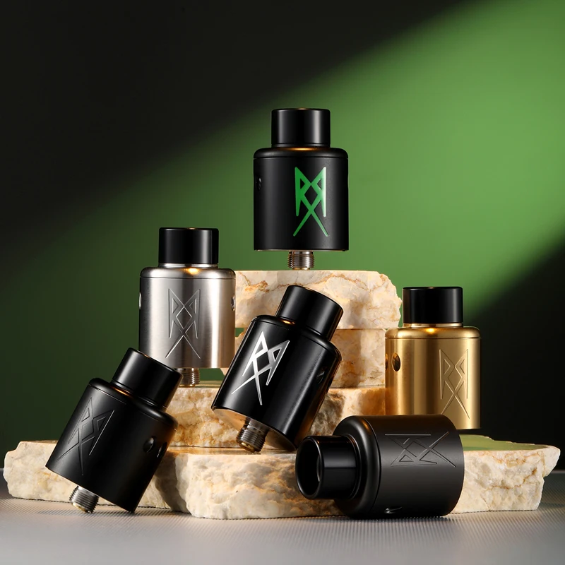 Neuester ThunderCloud X GRIMM GREEN Recoil R3 RDA-Tank 24 mm Recoil Angled Postless Build Deck 510-Gewinde BF Pin Vape Zerstäuber