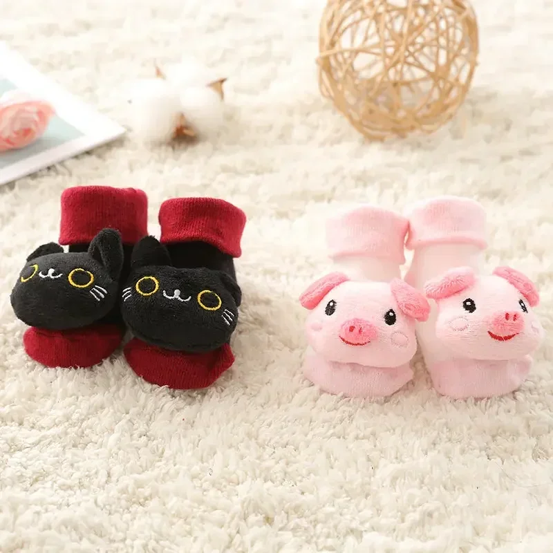 Baby Socks Floor Non-slip Cotton Cartoon Doll Socks with Bells Baby Girls Boys Soft Cute Boots