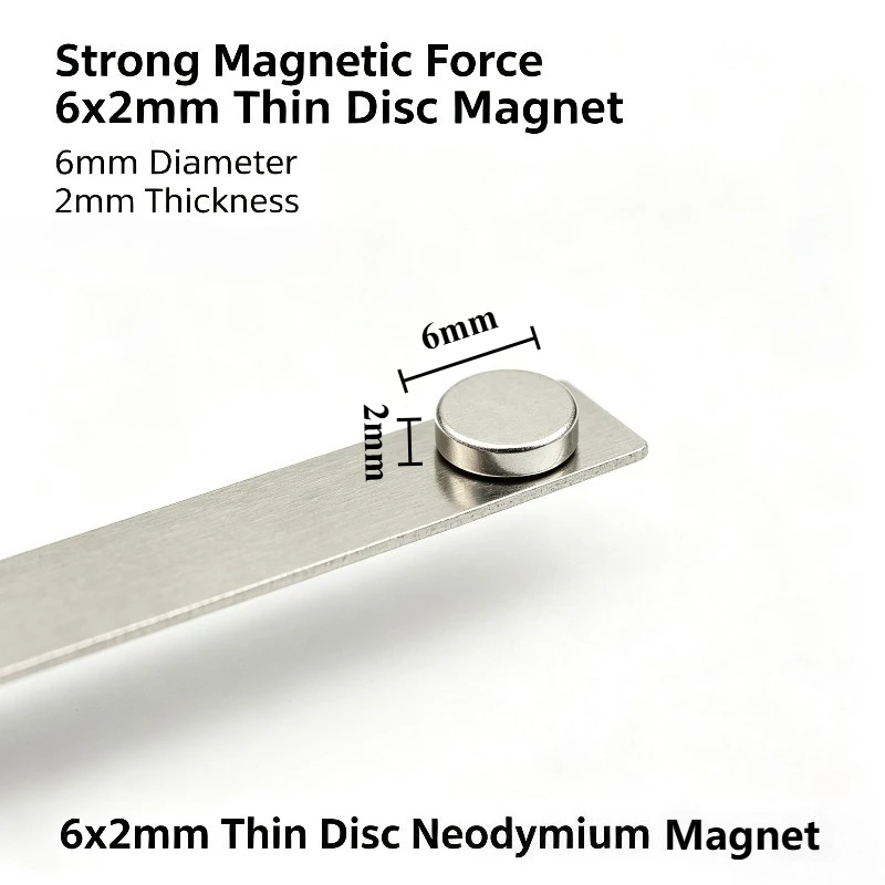 6x2mm Round NdFeB Neodymium Magnet Small Strong Rare Earth Magnets For Fridge Cabinet Memo Photo Fixing DIY Projects 6*2mm