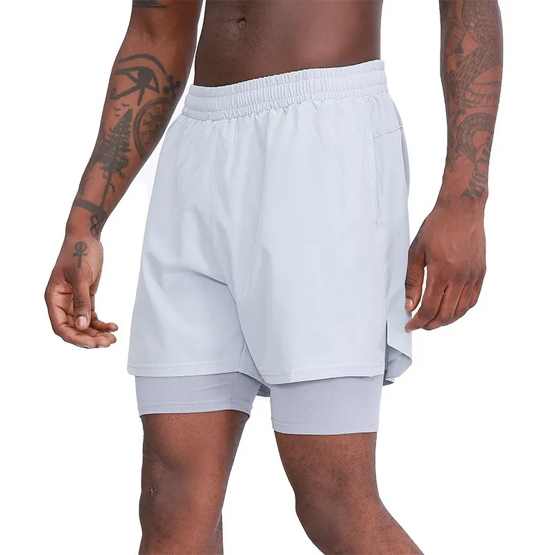 Men Student 2 in 1 Basketball Shorts Sport Suits Gym For Soccer Exercise Jogging Hiking Running Fitness Beach Tight Pants K125