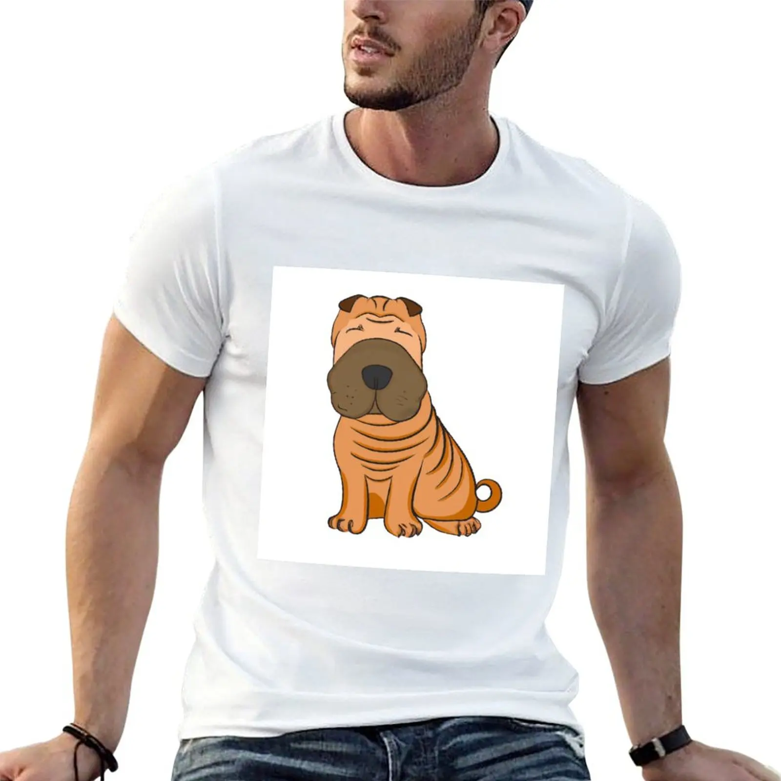 

Shar Pei T-Shirt black cotton t-shirt plain for man package cotton t shirt man T-Shirt