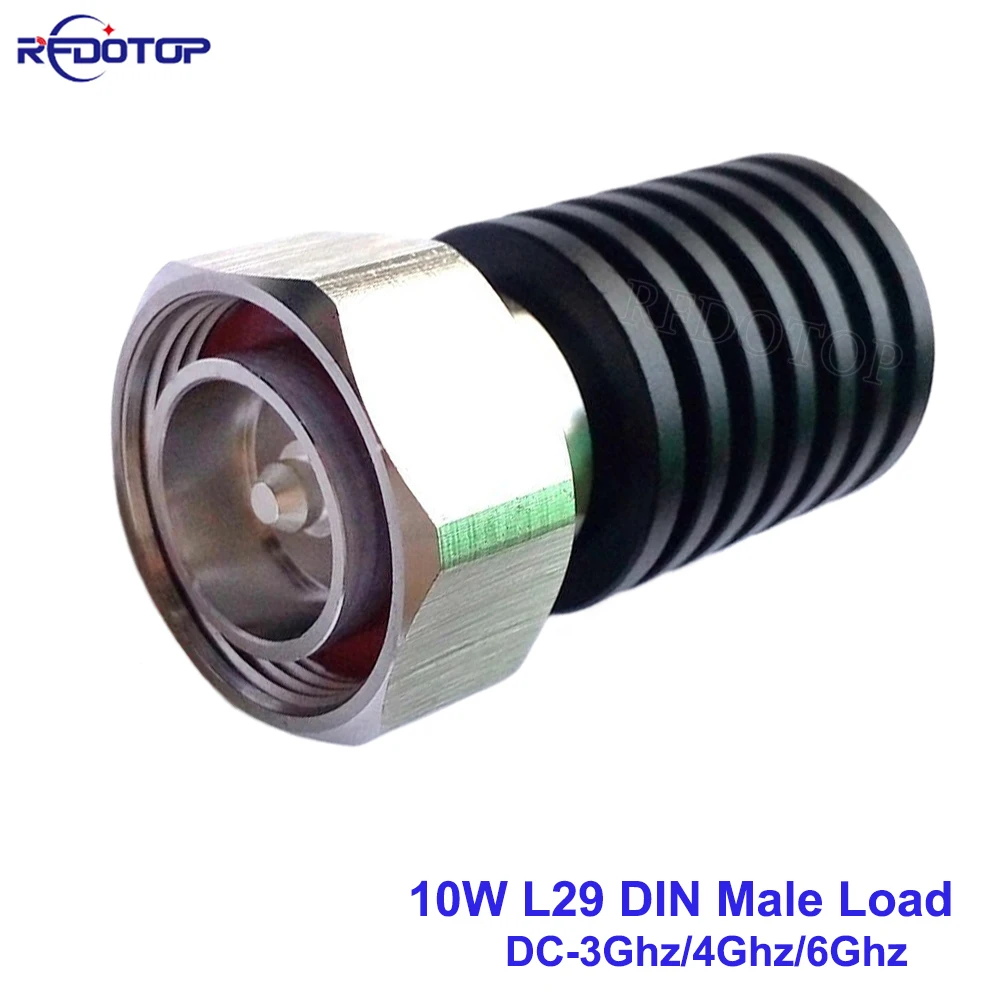 

10W 3Ghz/4Ghz/6Ghz L29 DIN Male Plug RF Coaxial Termination Dummy Load 50 Ohm Connector Socket Brass Straight Coaxial RF Adapter