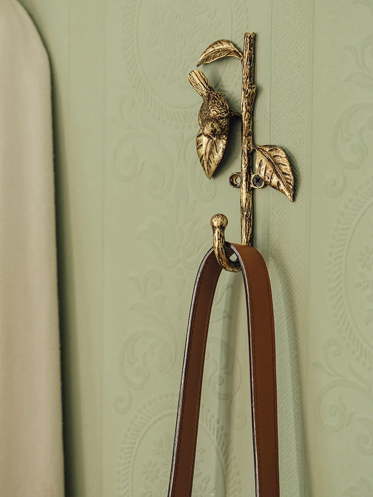

retro wall punching wall hook clothes key bird creative cute wall decoration