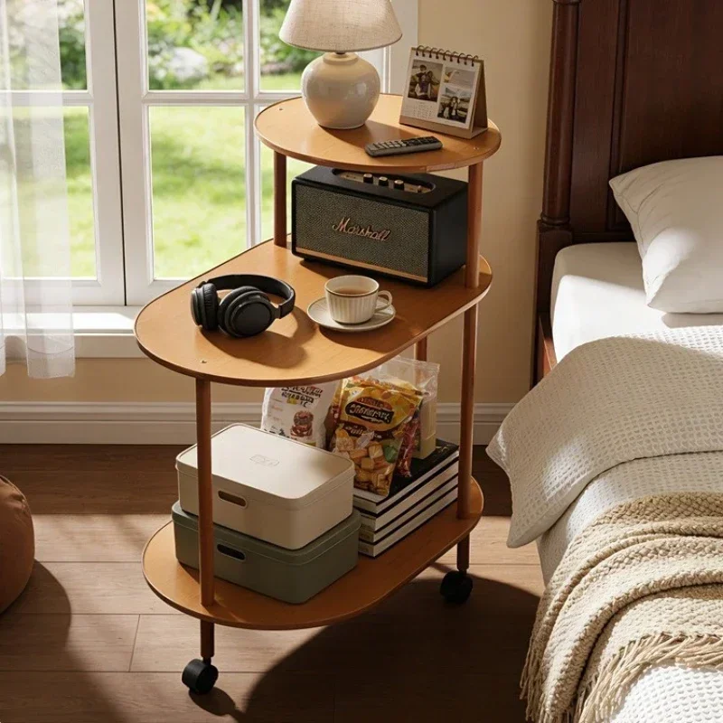 Portable Multi-functional Movable Coffee Table Small Apartment Side Cabinet Living Room Italian New Sofa Side Cart