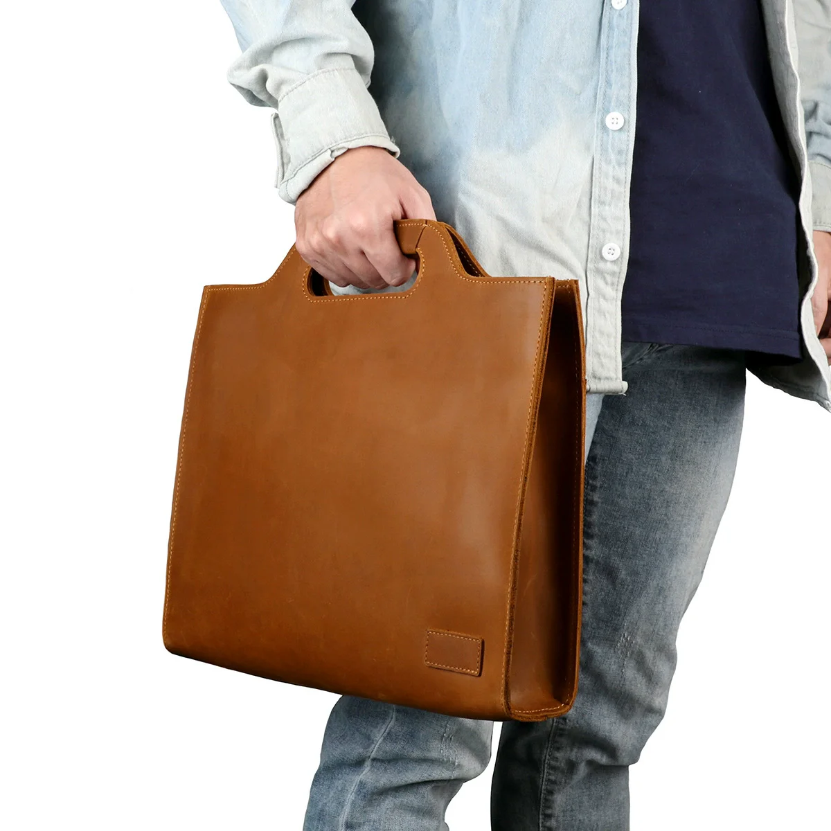 

Men's laptop bag, men's shoulder bag, top-grain cowhide handbag, business briefcase