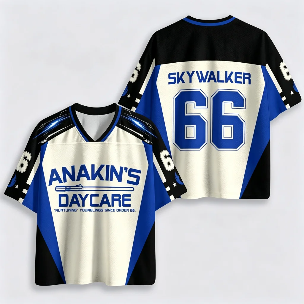 2026 Retro Sci Fi Podracing Graphic Jersey Shirt Unisex Loose Black Cyan Mesh Short Sleeve Streetwear Top