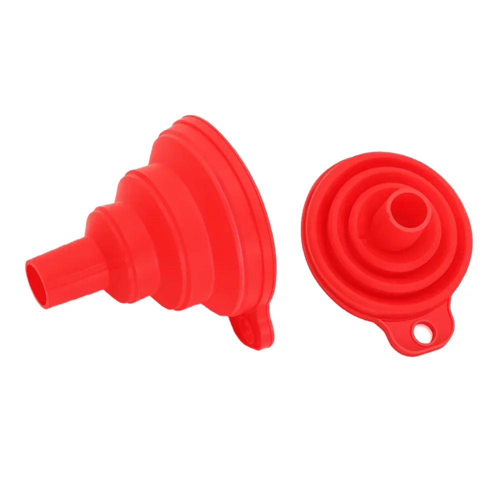 Auto Engine Funnel for Gasoline Oil Fuel Petrol Diesel Liquid with Collapsible Silicone Design Universal