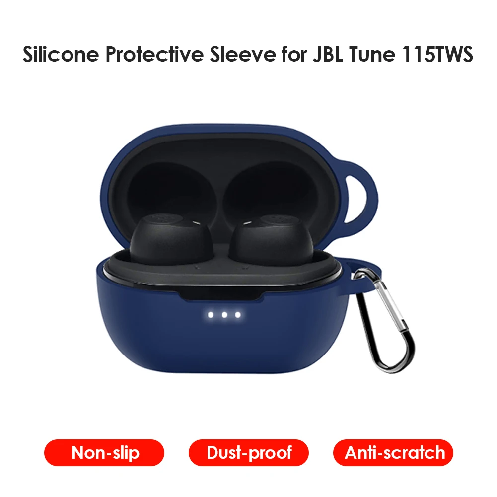 

Silicone Protective Cover Shell Anti-fall Case for JBL Tune 115 TWS Wireless Bluetooth Earphones Accessori