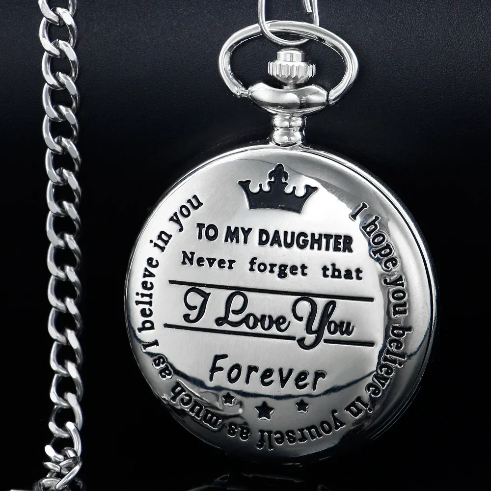 

Fashion Quartz Pocket Watch Fashion Necklace Pendant Chain Jewelry Gift To my daughter