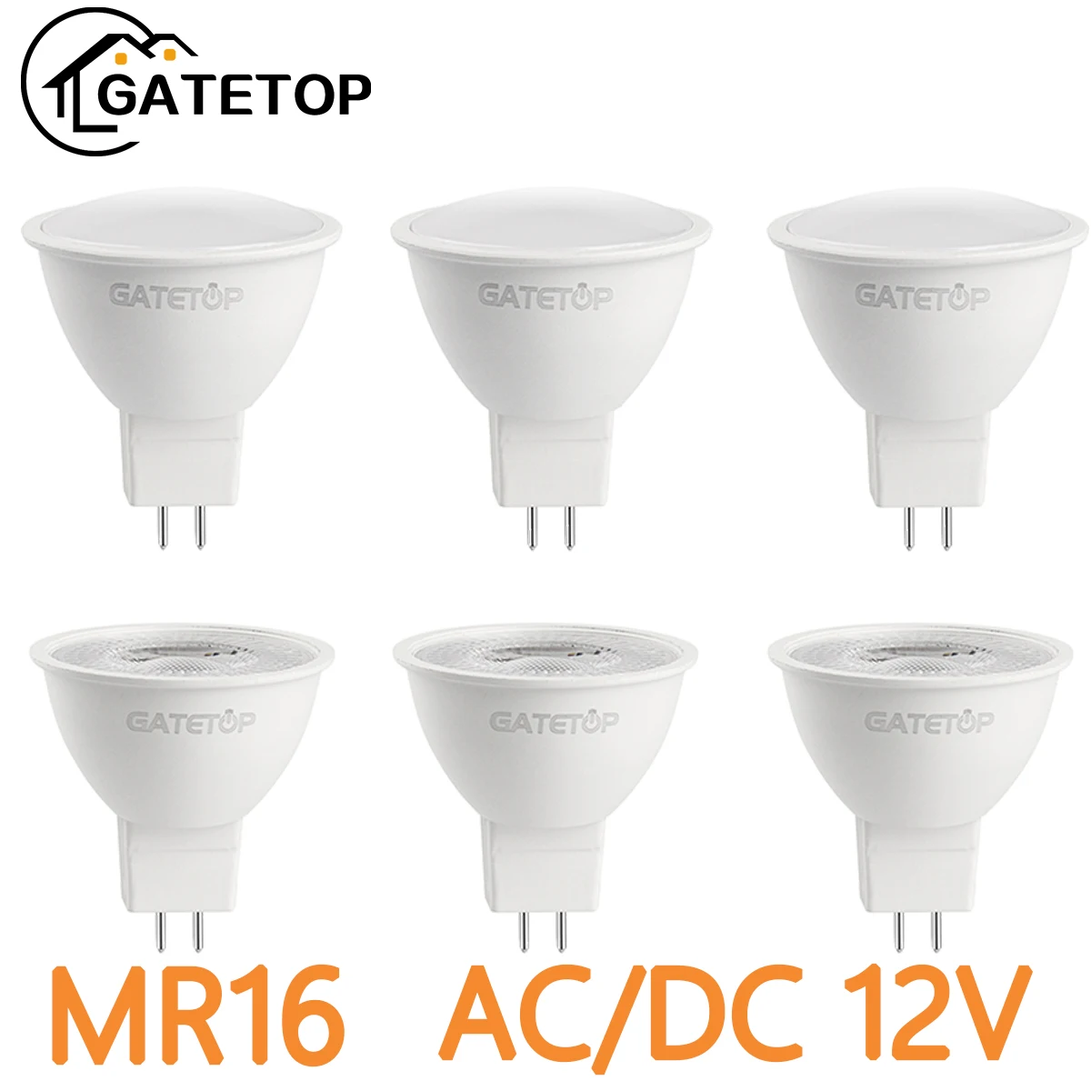 MR 16 LED Low Power Spotlight, Lâmpada 3W-7W, 3000, 4000, 6000K, 120 Graus, 38 Graus, Casa, Estudo, Cozinha, AC, DC 12V, 4-20 PCes