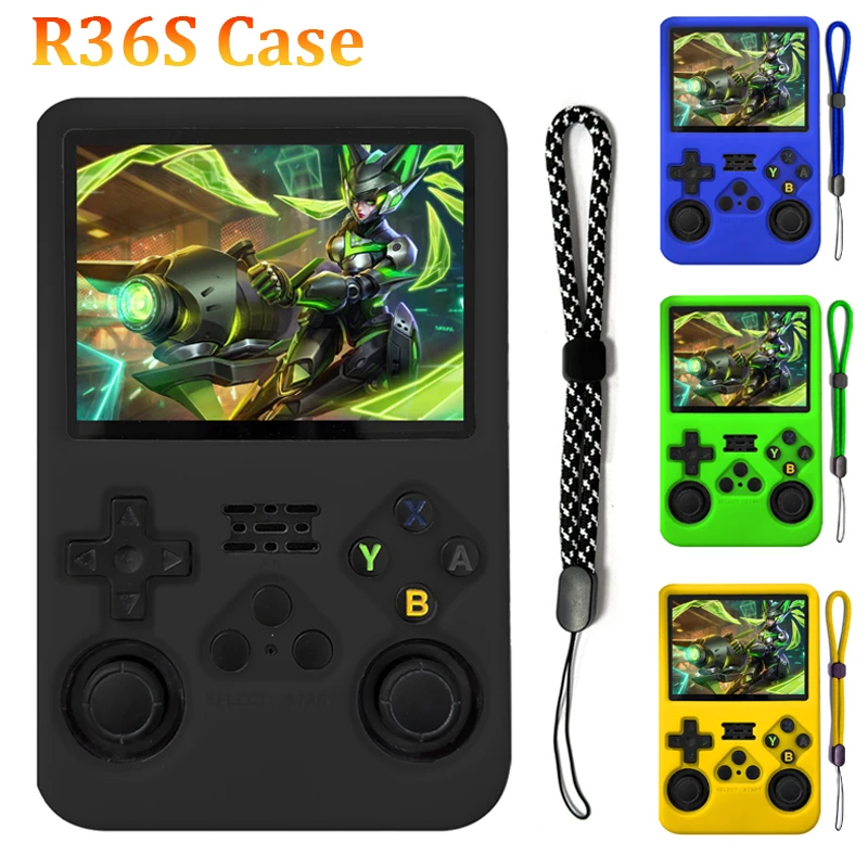 Capa de Silicone R36S para Console de Jogo Portátil, Capa Protetora de Silicone Anti-Risco, Caixa de Armazenamento, Capa Macia para Acessórios de Jogo R36S