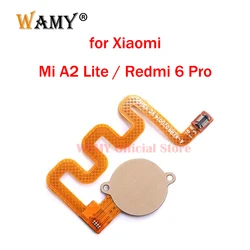 New Touch ID Fingerprint Sensor Flex Home Button Flex Cable For Xiaomi Mi A2 Lite /Redmi 6 Pro