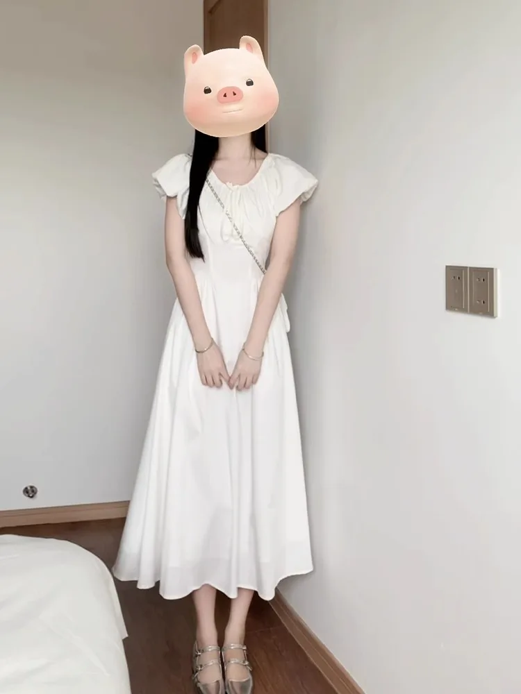 Vestidos de manga curta das mulheres noite 2025 mulher inverno tweed malha standneck acolchoado em camadas faixas recepção aniversário escritório y2k