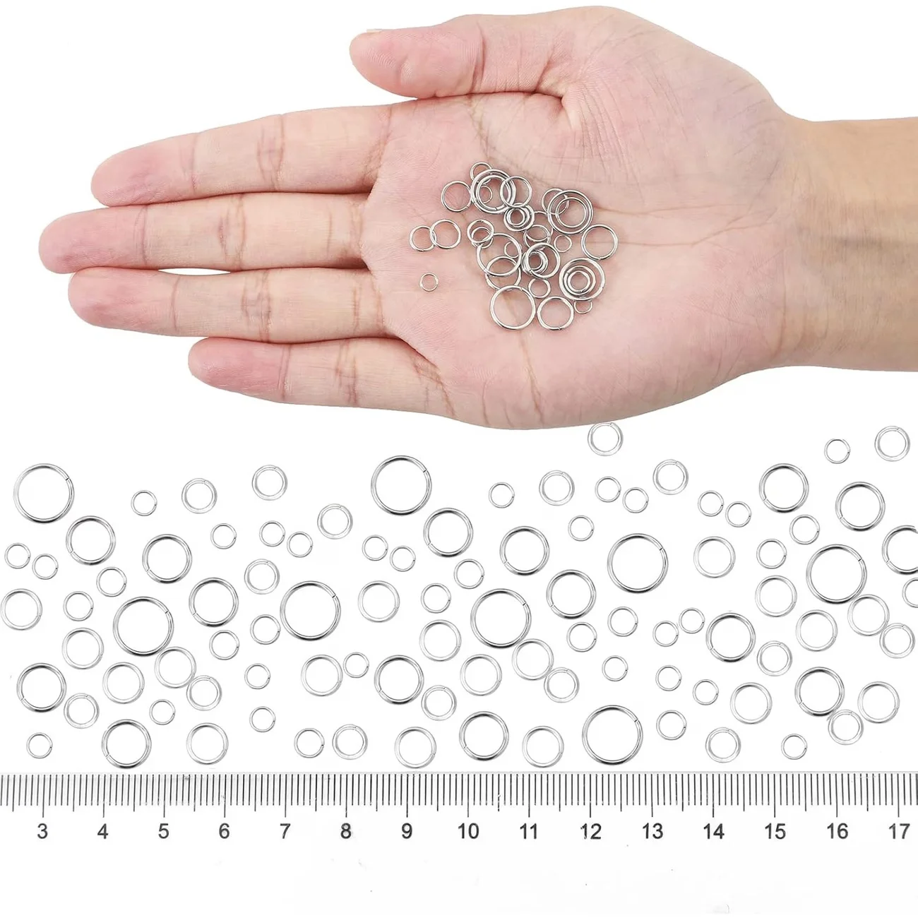 900pcs No Box Stainless Steel Open Jump Ring Jewelry Connection DIY Accessory for Round Ring Making Earrings Bracelets Necklaces