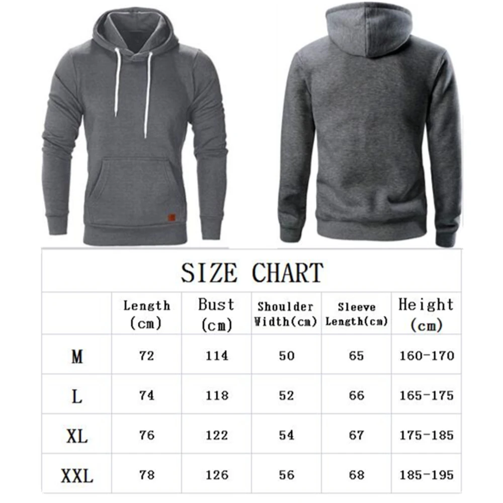 Fashion Mens Hooded Sweatshirt Long Sleeve Autumn Casual Hoodies Boy Blouse Brand Solid Sweatshirts Hoodies Male Sportswear