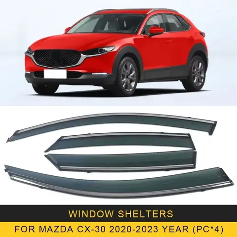 Kromlister Regnskydd för Mazda CX-30 2020-2024 Vindfönsterskydd Vindavvisare Dörrskydd Ventilationsgardiner Ventilskydd 10 best sales Mazda CX30 karosserisats - №9