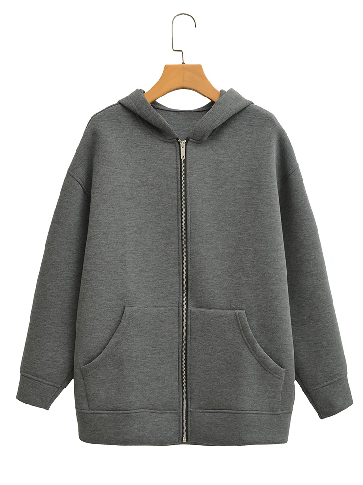 

Новый женский модный универсальный темпераментный простой однотонный свитер с широким капюшоном в европейском стиле