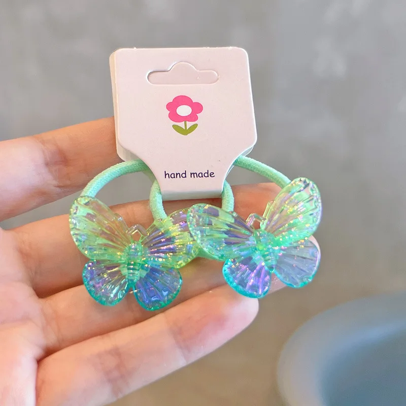 Piezas para el pelo con degradado de dibujos animados para niña, bandas elásticas para el pelo, accesorios para el cabello de princesa, lazos para el pelo para bebé, 2 uds.