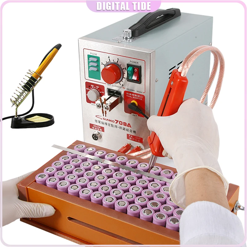 SUNKKO 709A Spot Welder 3.2KW Pulse Spot Welding Machines for Lithium Battery Packs Welding Machines with Remotes Soldering Pens