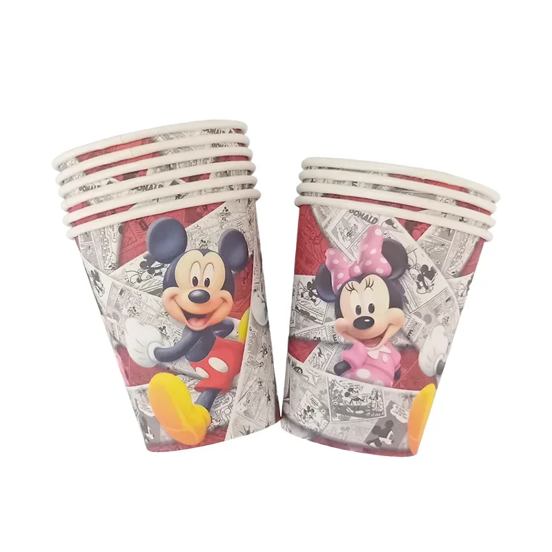 Mickey Mouse Theme Party Decoration Disposable Tableware Cup Plate Napkin Tablecloth Combination Baby Shower For 10 People