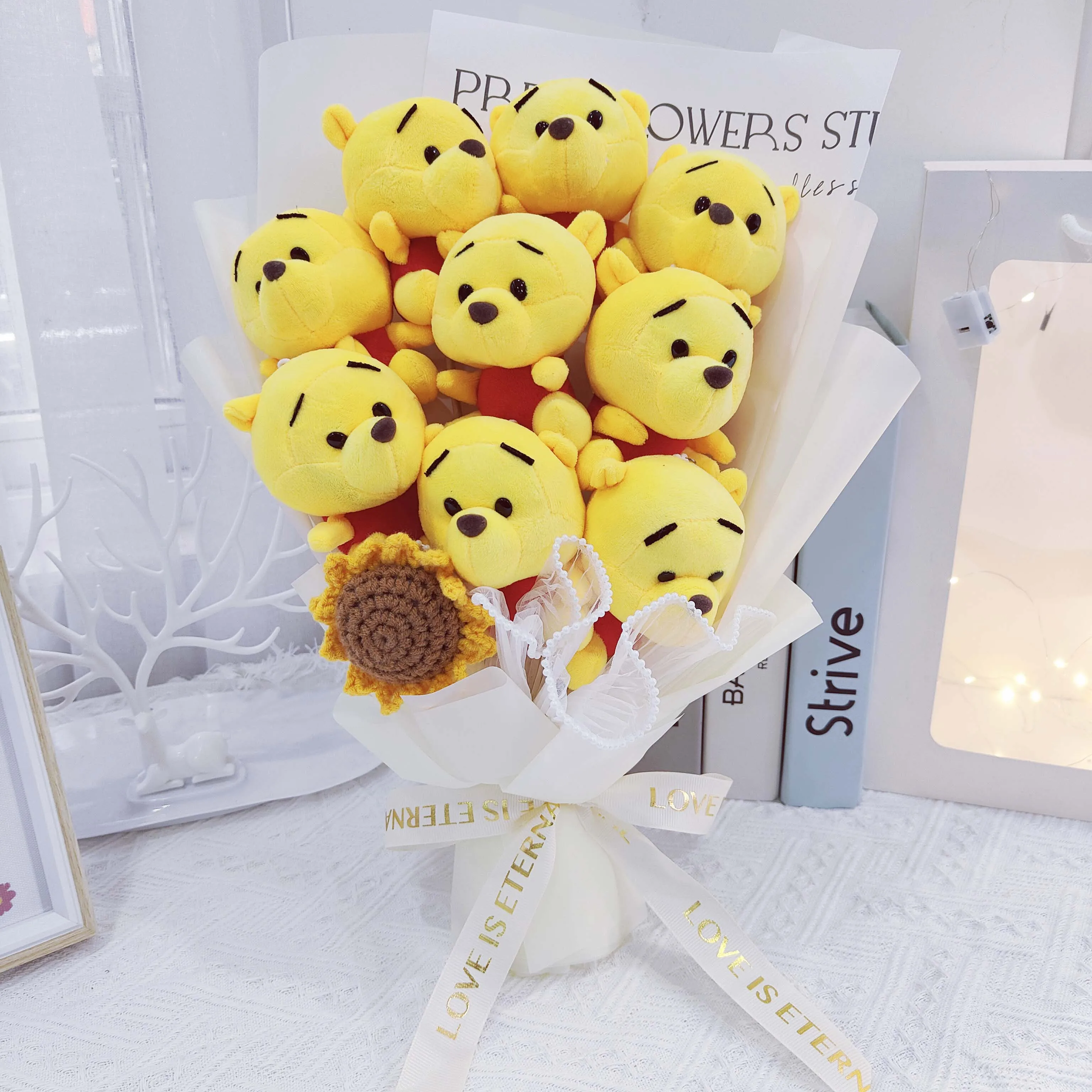 

Cute Winnie Bear Stuffed Animal Plush Toy Cartoon Bouquet Gift Box Creative Birthday Valentine's Day Christmas Gift