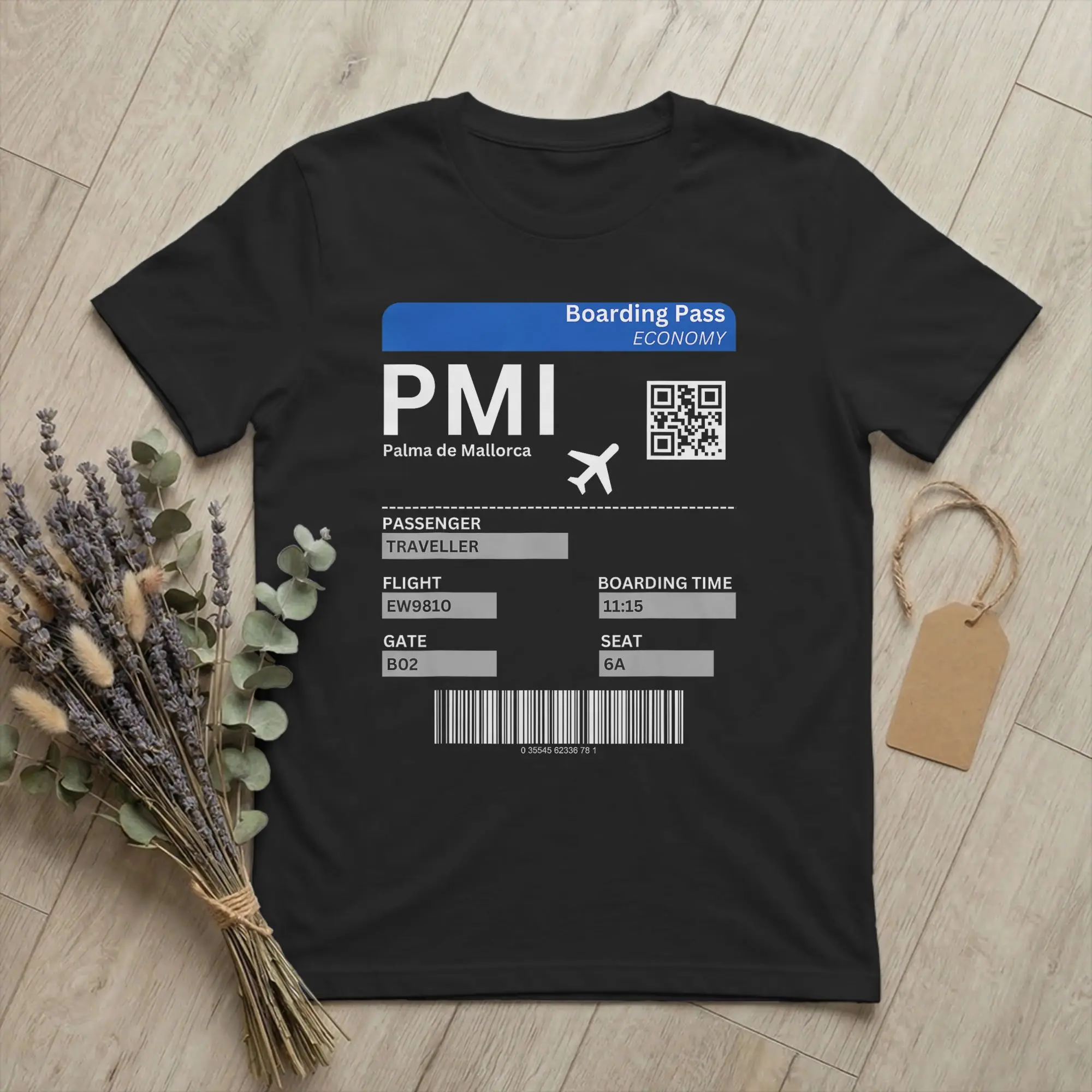 Men T-Shirts Boarding Pass Mallorca Spain Holiday Funny Cotton Tee Short Sleeve Palma Ticket T Shirts Round Neck merch Printed