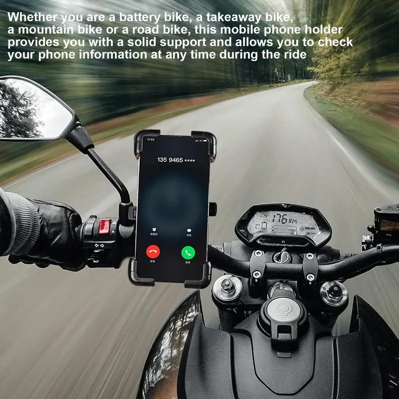 Bicycle Phone Mount Bike Shockproof Bracket GPS Clip 360 View Universal Bicycle Mobile Holder Mount  For Mountain Folding Bikes