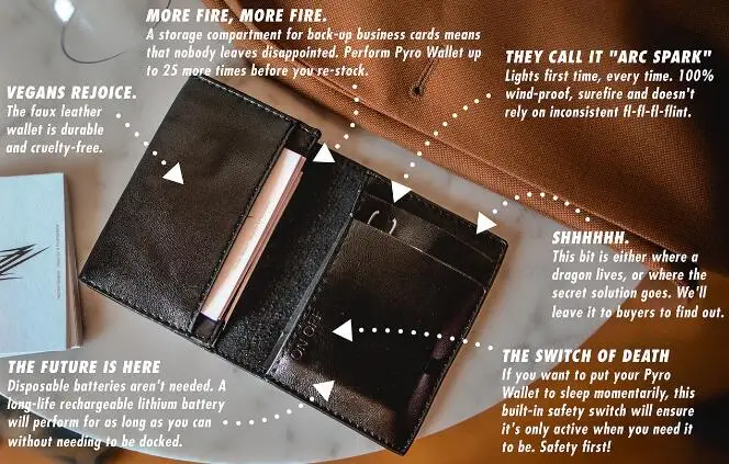 Magic Tricks PYRO Wallet By Adam Wilber Magia Magie Magicians Props Close Up Street Illusions Gimmicks + Tutorial