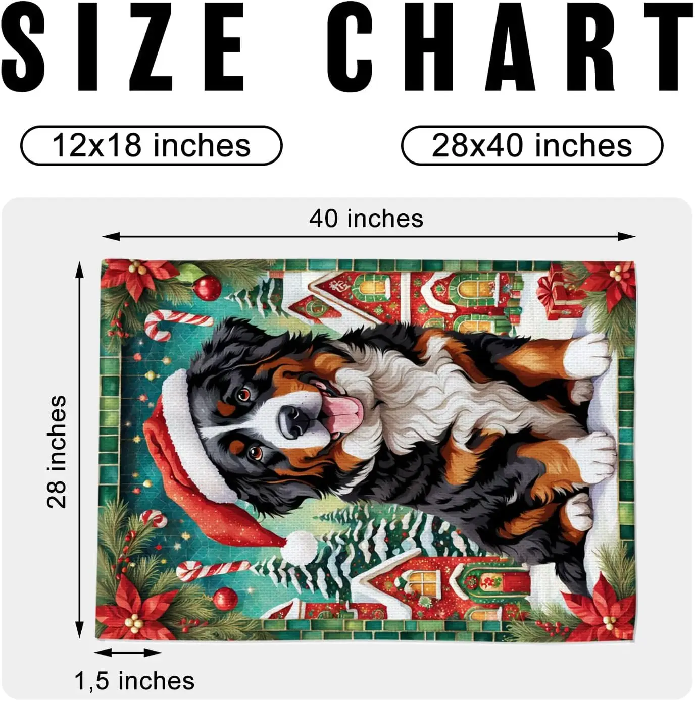 Stained Glass Christmas Bernese Mountain Dog Garden Flag, Bernese Mountain Garden Flag Christmas, Bernese Mountain outdoor flag