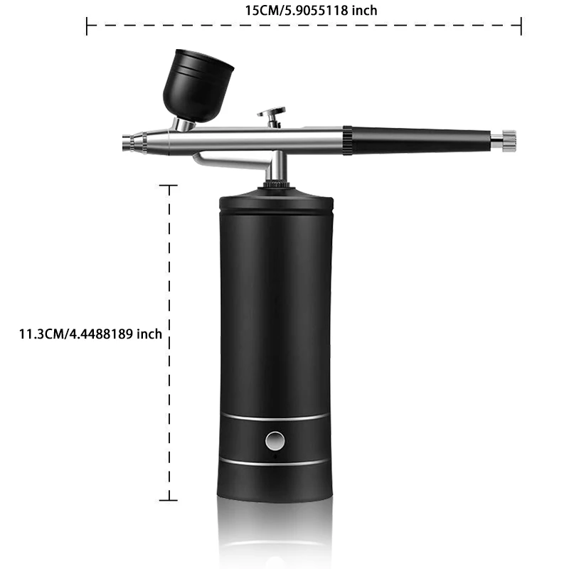 Imagem -02 - Aerógrafo Portátil com Compressor Aerógrafo para Unhas Bolo Tatuagem Maquiagem Pintura Pistola de Pulverização Injetor de Oxigênio Kit Escova de ar