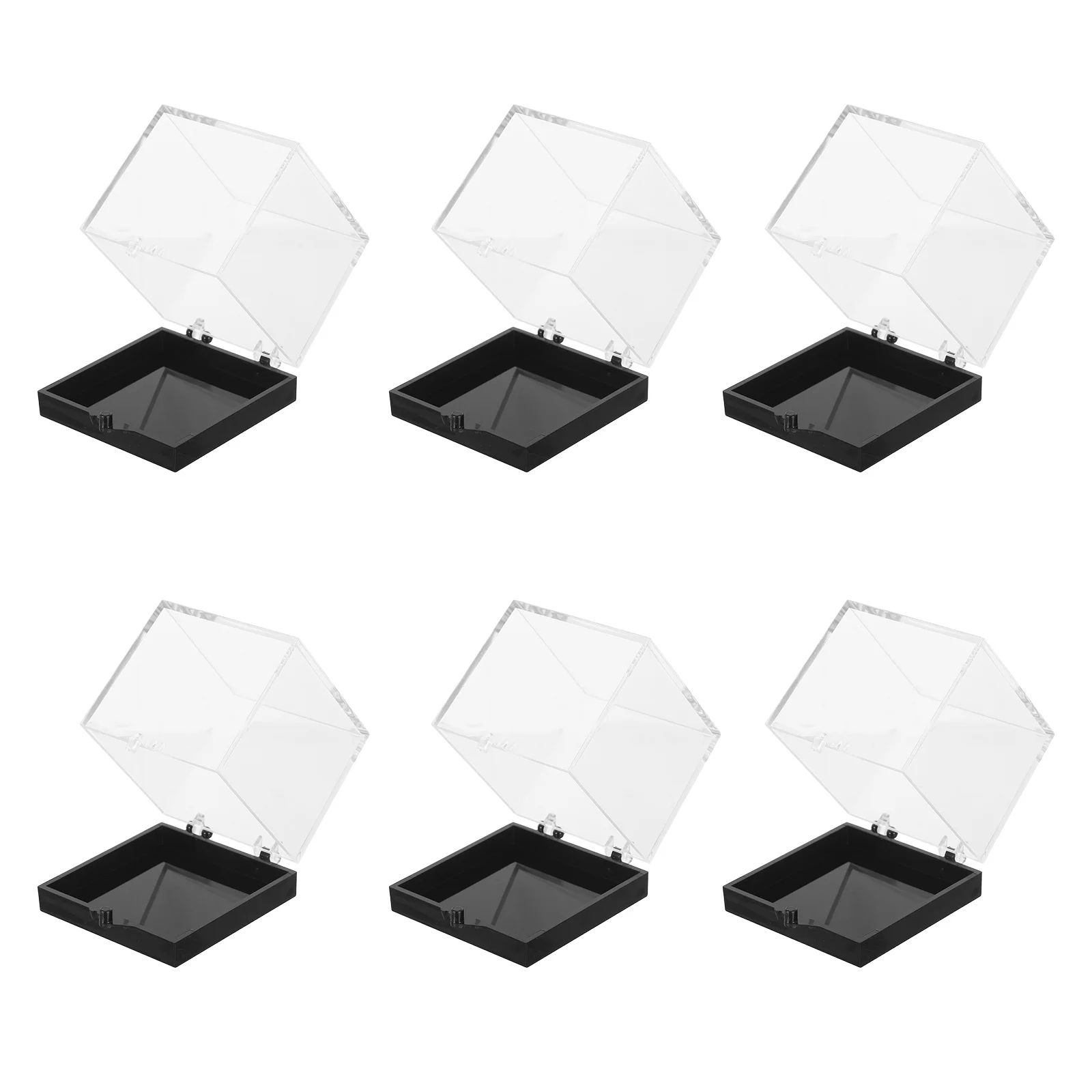 

6pcs Specimen Display Box 5.2X5.2Cm Transparent Mineral Storage Case For Crystal Collection Rock Sample Showcase Cube Small