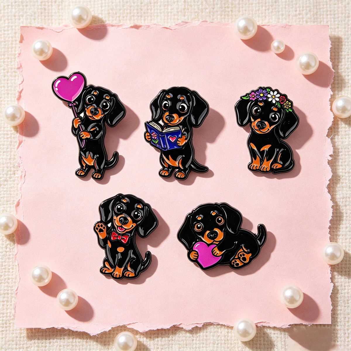 Cute Dachshund Dog Enamel Pins - Office Furniture Brand ulasan dan harga