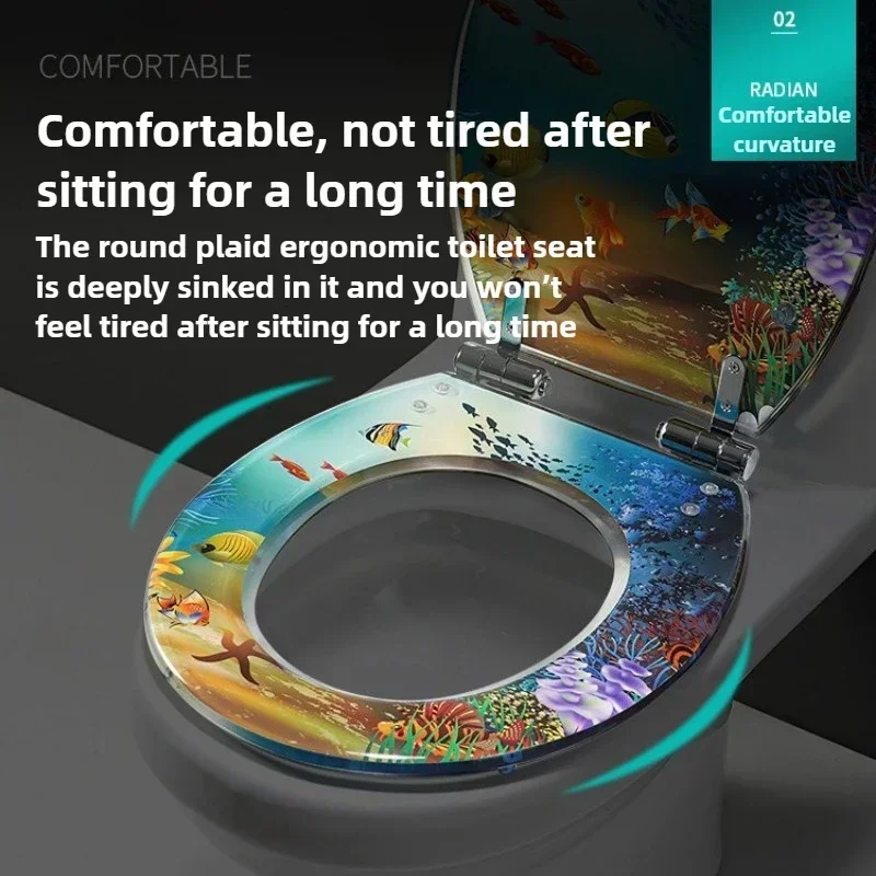 

Excellent Urea-formaldehyde Resin Toilet Cover Household Universal Thickened Toilet Bathroom Accessories Buffer Quick Dismantlin