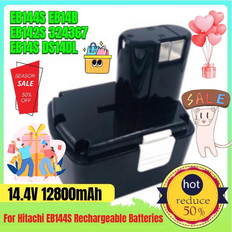 

14.4V 12800mAh for Hitachi EB144S EB14B EB142S 324367 EB14S DS14DL DV Rechargeable Batteries