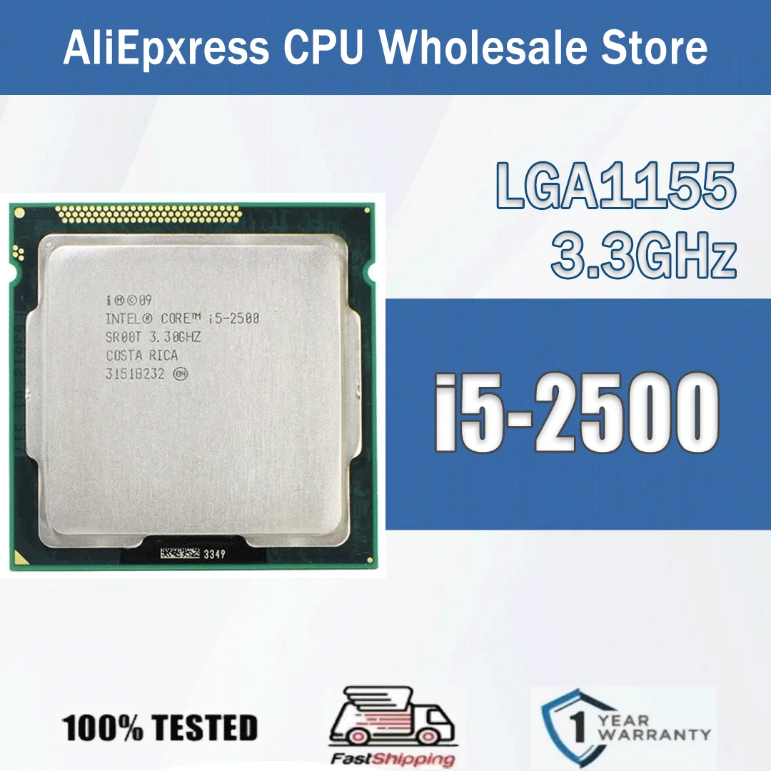 Intel Core i5-2500 3.3GHz 4 Core 4 Thread CPU 6M Cache até 3.70GHz 95W i5 2500 Interface de processador de desktop FC-LGA10 LGA 1155