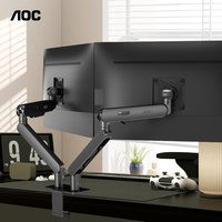 AOC AM420PLUS Dual Monitor Bracket Desk Mount Stand Adjustable 180° Swivel Tilt 360° Rotation Suitable 17-34 in Computer Bracket