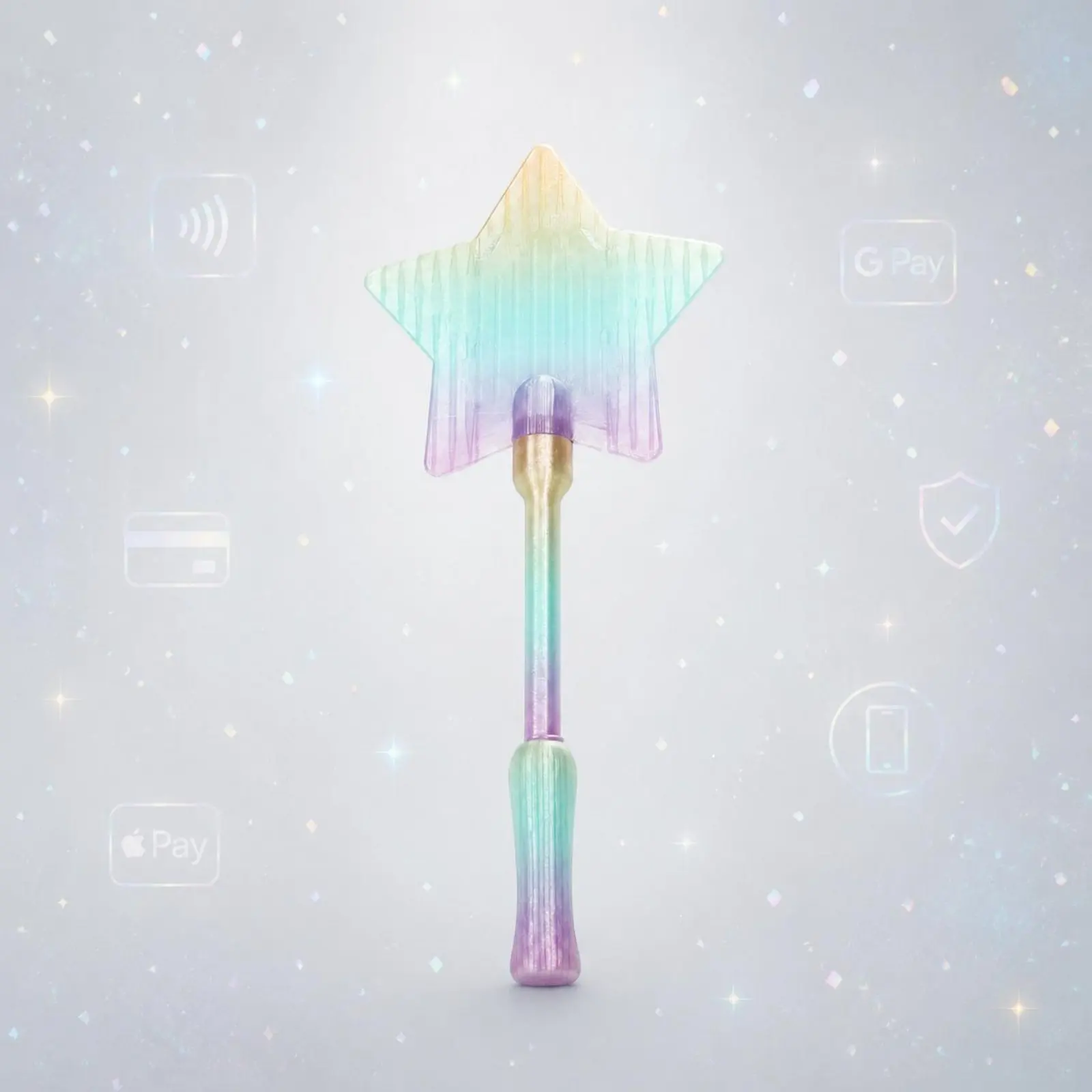 Star Sparkle Wand 3D Printed Star Wand Elf Baton Lightweight Colorful for Children, Party