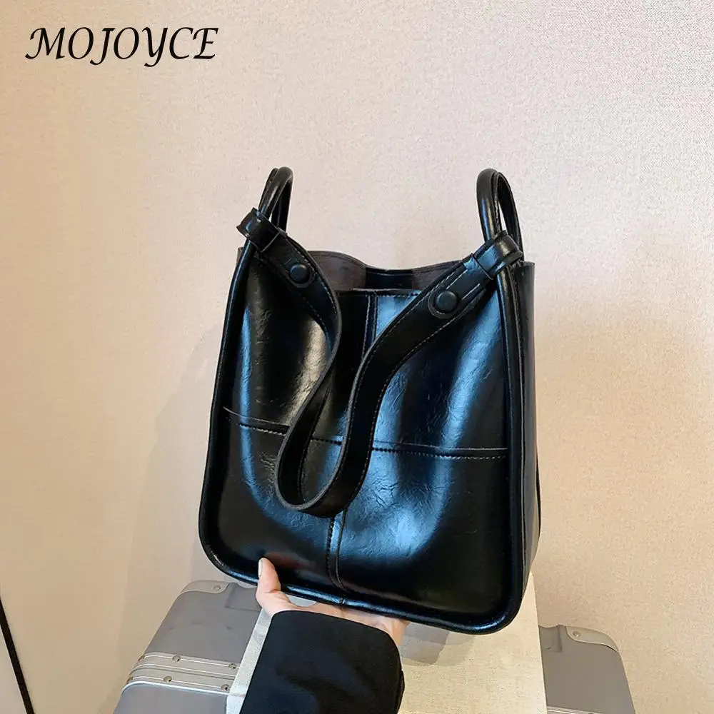 Shoulder Bag for Women Adjustable Strap Bucket Bag PU Leather Large Purses and Handbags Trendy Hobo Bag for Work Travel