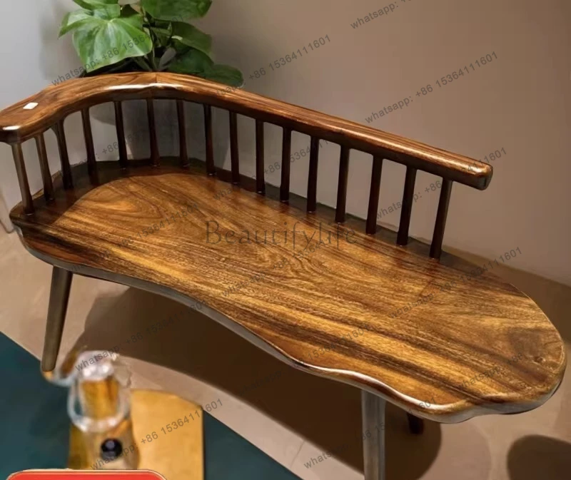 Walnut solid wood chaise longue home antique bench log with type bench