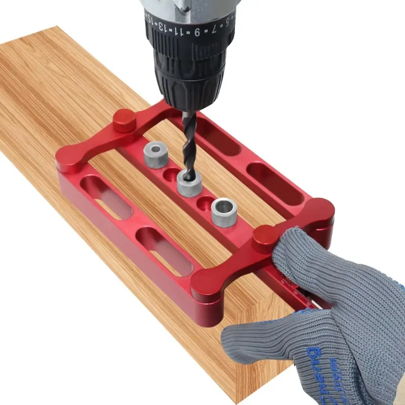 6/8/10mm Self Centering Dowelling Jig or with 3 Drill Bits, Metric Standard Wood Drill Guide for Woodworking Hole Positioning