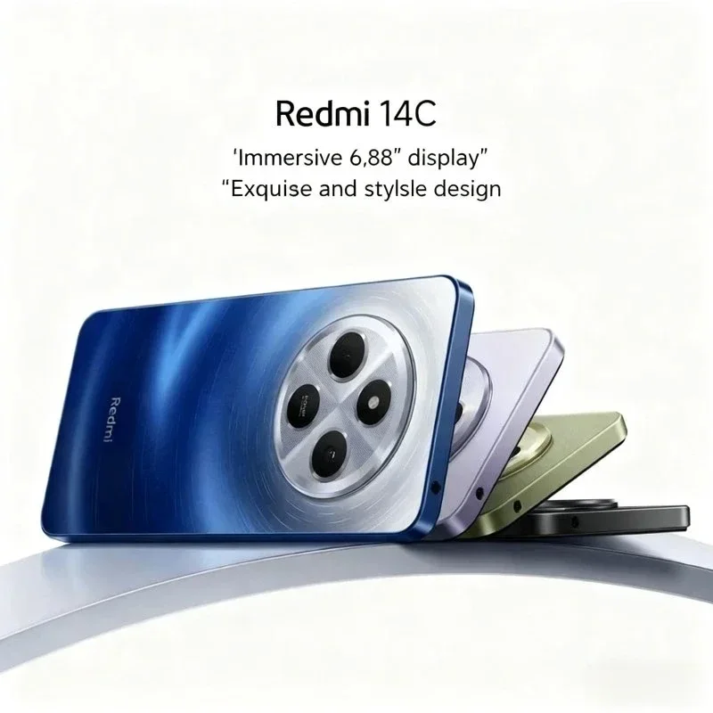 هاتف Redmi 14C 8GB+256GB، شاشة HD+ مقاس 6.88 بوصة، بطارية بقدرة 5160 مللي أمبير في الساعة، كاميرا MediaTek Helio G81-Ultra، كاميرا AI بدقة 50 ميجابكسل، Xiaomi HyperOS