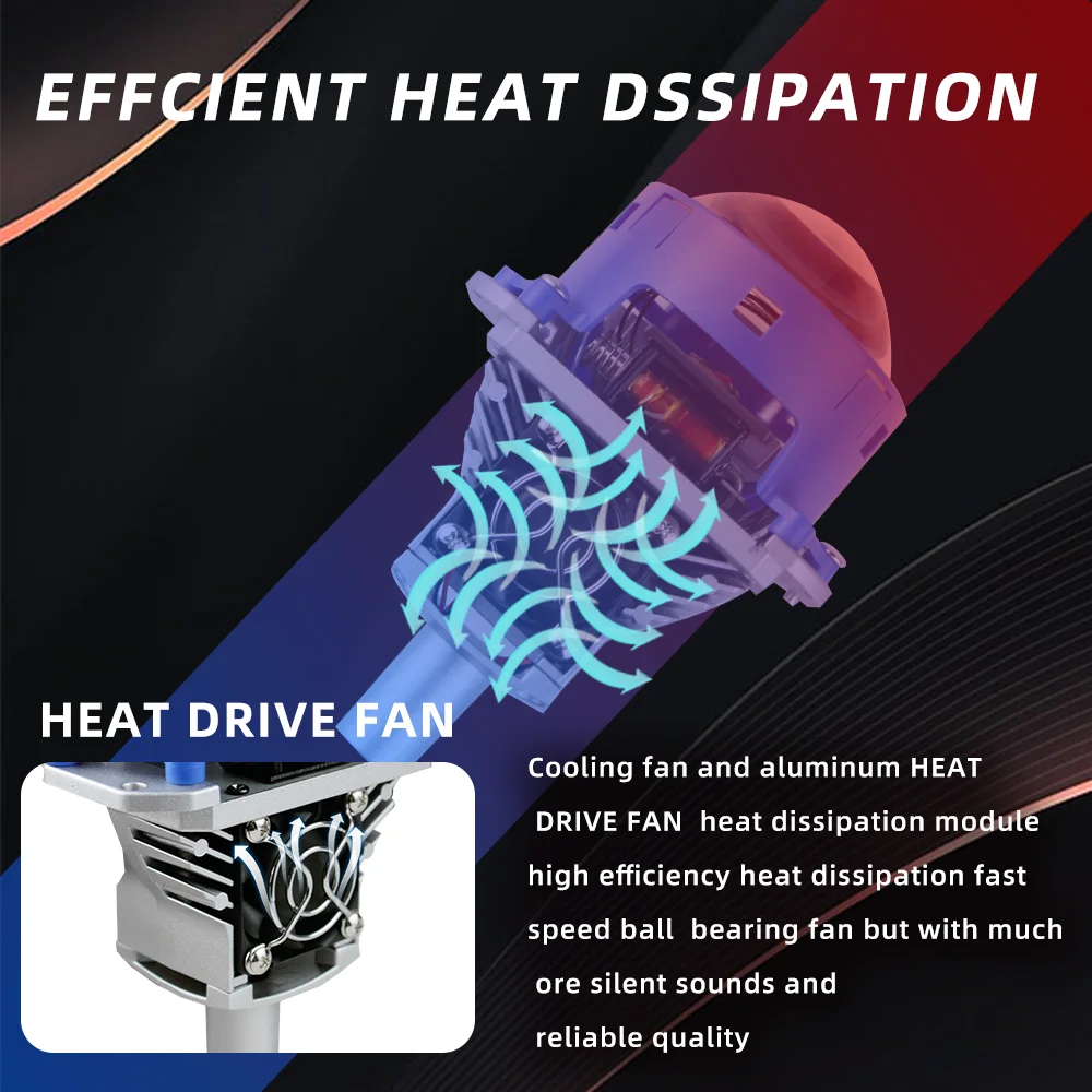 3inch Laser Bi Led Headlight H7 LED H4 Bulb Len Universal 3 inch Lens Projector 9005 9006 Super Bright Headlights Fog Lamp