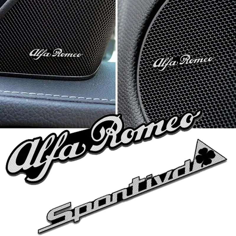 Car Interior Stereo Sticker Sound Emblem Decal for Alfa Romeo Giulietta 156 159 147 155 Mito Giulia GT Stelvio Tonale 166 Spider