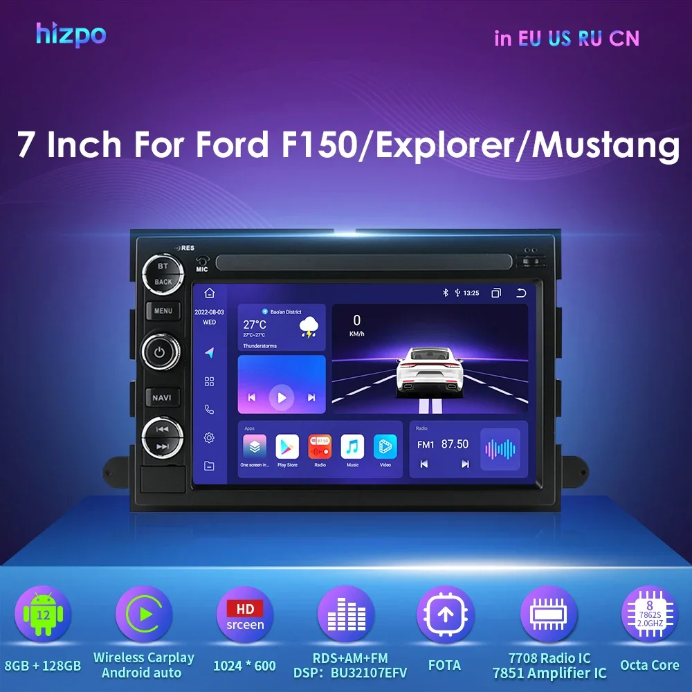 

Hizpo Car Radio Automotive Multimedia CarPlay Monitor Player For Ford F150 Explorer Edge Escape Sport Lincoln Expedition Mustang