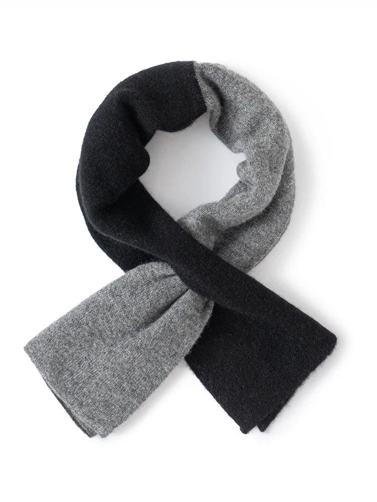 Tloml feminino 100% caxemira cor bloqueada cachecol estilo simples multi-cor outono inverno macio quente caxemira malha moda cachecol