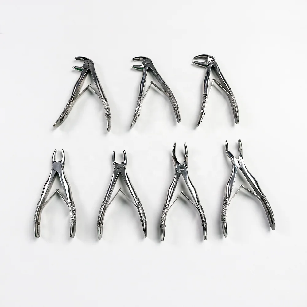 

Set of 7 High Quality Stainless Steel Children Extracting Forceps Child Dental Extraction Pediatric Pedo Roots Instruments