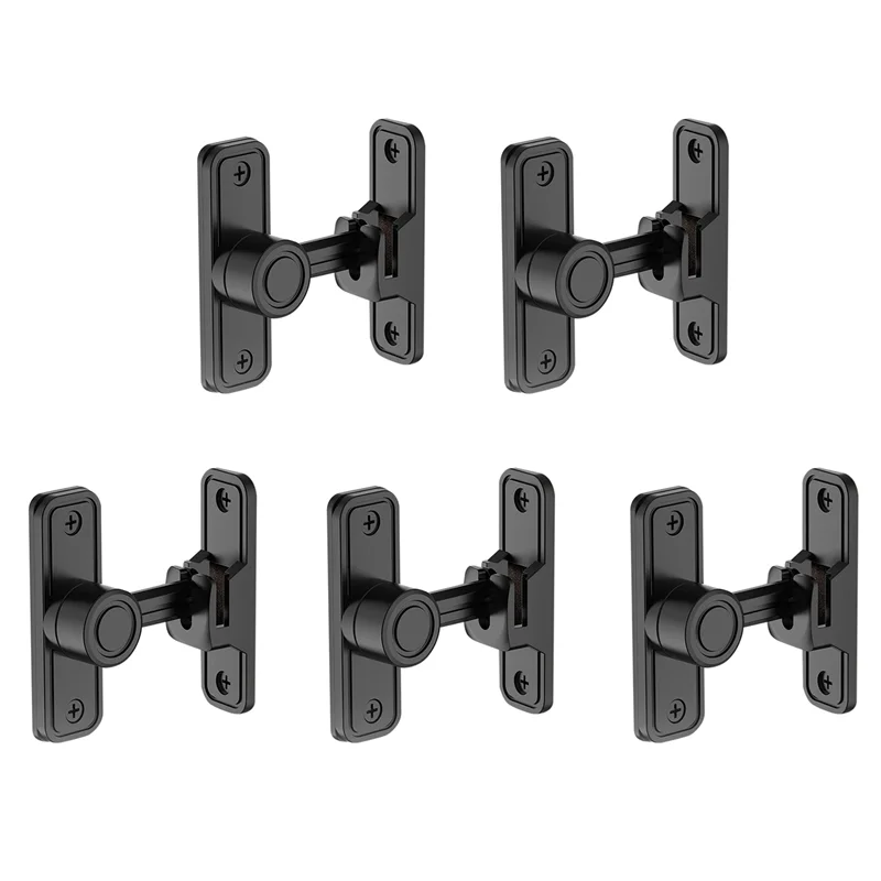 ABMF-5X Heavy Duty Gate Latches 90 Degree Right Angle Barn Door Lock Anti-Theft Sliding Door Lock Latch For Garden Black