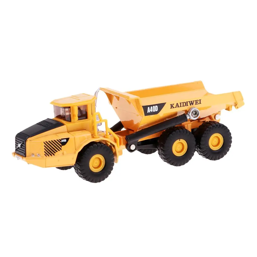 1:87 Alloy Engineering Vehicle Model Dump Truck Transport Loading & Unloading Kids Xmas Gif