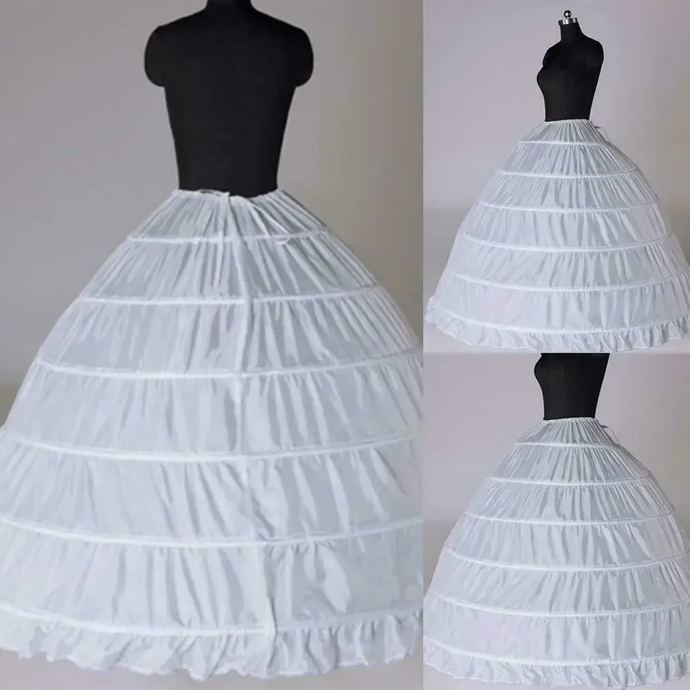 6-hoepel baljurk onderrok lange rokken petticoat slips jurk voor bruiloft